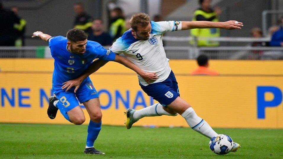 Italy's Jorginho and England's Harry Kane